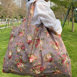 Heavy Prints Foldable Shopping Bags Reusable Women's Handbags Shoulder Bags