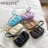 Women Chain Pleated Underarm Bag Mini Handbag Purse