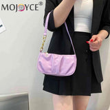 Women Chain Pleated Underarm Bag Mini Handbag Purse
