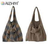Leisure Women Plaid Canvas Shoulder Bag Ladies Casual