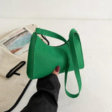 Vintage Felt Cloth Shoulder Bag Women Casual Solid Tote Handbag