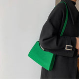 Vintage Felt Cloth Shoulder Bag Women Casual Solid Tote Handbag