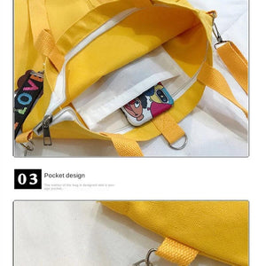 Canvas Women Handbags Shoulder Bags Large Capacity Folding Shopping Tote Bag