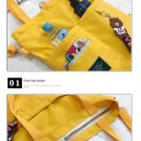 Canvas Women Handbags Shoulder Bags Large Capacity Folding Shopping Tote Bag