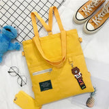 Canvas Women Handbags Shoulder Bags Large Capacity Folding Shopping Tote Bag