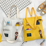 Canvas Women Handbags Shoulder Bags Large Capacity Folding Shopping Tote Bag