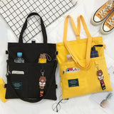 Canvas Women Handbags Shoulder Bags Large Capacity Folding Shopping Tote Bag