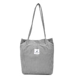 Corduroy Canvas Shoulder Bag Reusable Eco Tote Handbag