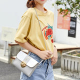 Mini Square PU Women's Shoulder Bag Crossbody Handbag Buckle Ladies Bag