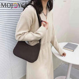 Women Nylon Small Shoulder Bag Lady Zipper Crescent Handbag