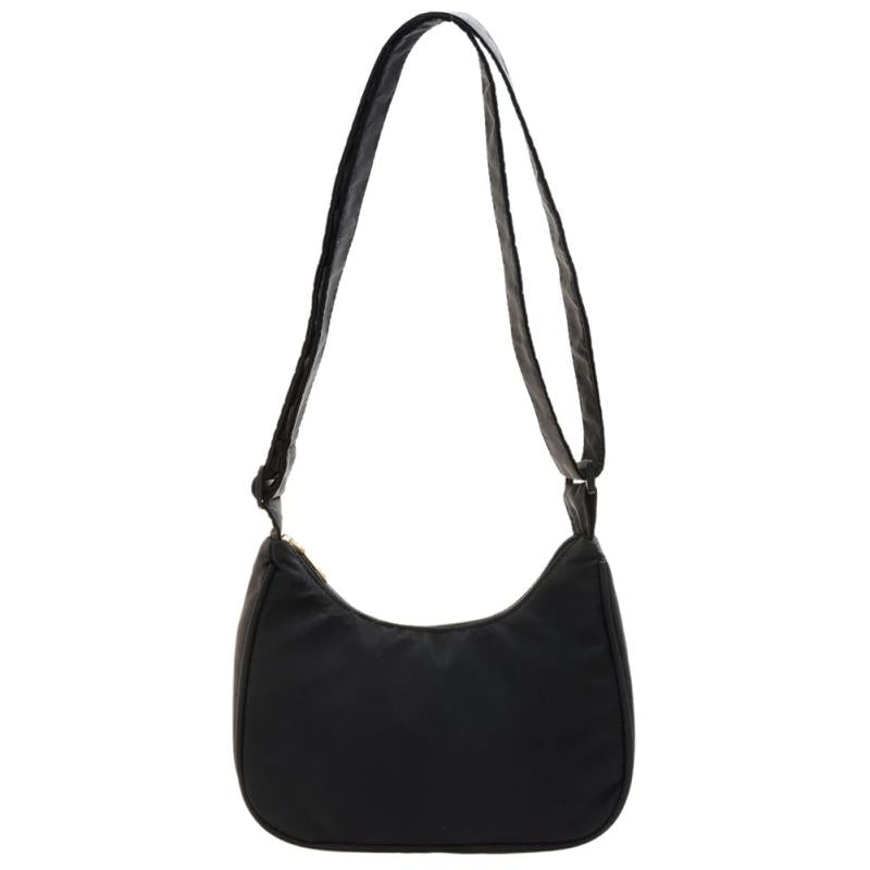Women Nylon Small Shoulder Bag Lady Zipper Crescent Handbag
