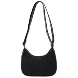 Women Nylon Small Shoulder Bag Lady Zipper Crescent Handbag