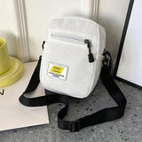 Canvas Crossbody Bag Small Shoulder Handbag Solid Zipper Purse