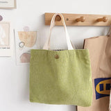 Vintage Corduroy Mini Shoulder Bag Women Handbag Reusable Casual Tote Shopping