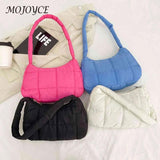 Quilted Female Tote Casual Check Cotton-Padded Bag Winter Solid Soft Warm
