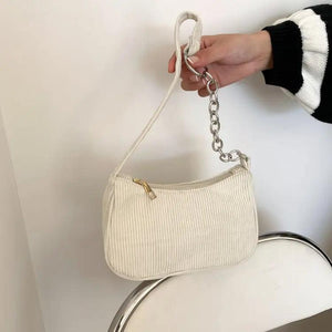Corduroy Retro Small Shoulder Handbag for Women