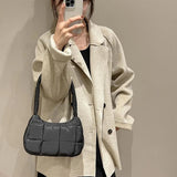 Cotton Padded Handbag Wristlet Bag Solid Clutch Bag