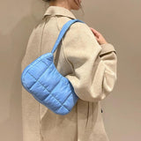Cotton Padded Handbag Wristlet Bag Solid Clutch Bag