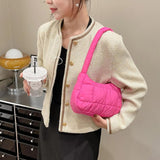 Cotton Padded Handbag Wristlet Bag Solid Clutch Bag