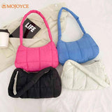 Cotton Padded Handbag Wristlet Bag Solid Clutch Bag