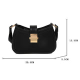 Vintage Ladies Underarm Shoulder Bag Solid Lacquer PU Leather Handbag Women