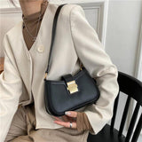 Vintage Ladies Underarm Shoulder Bag Solid Lacquer PU Leather Handbag Women