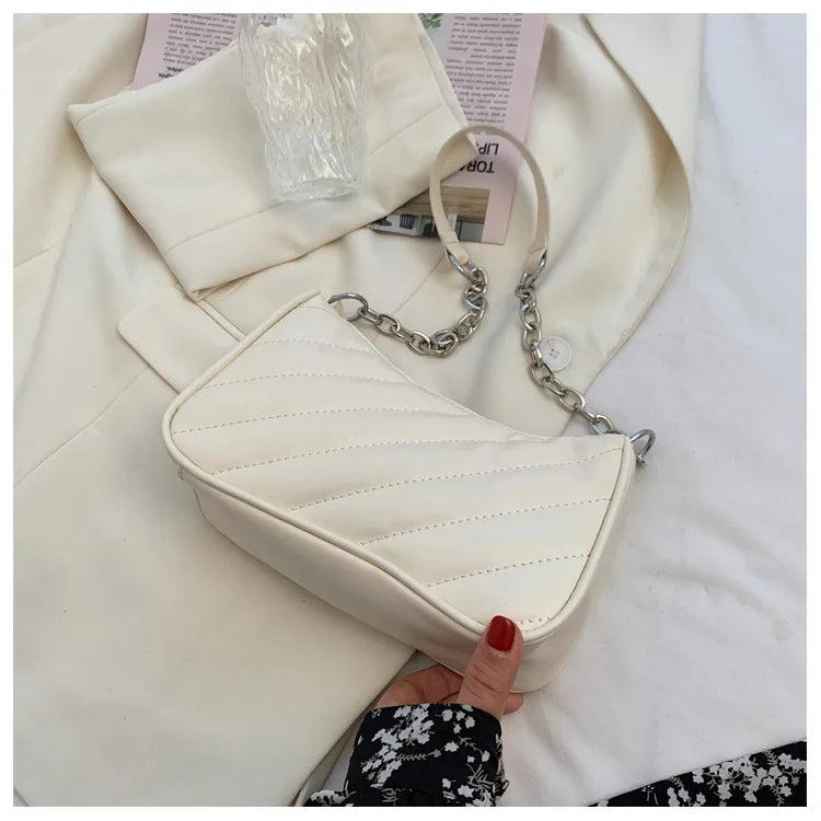Retro PU Leather Shoulder Handbag Zipper Tote Hobos Clutch Bag