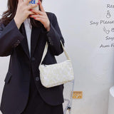 Vintage Women Flower Printing Underarm Bags Canvas Shoulder Shopping Bag