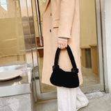 Cow Print Shoulder Messenger Bag Retro Top-handle Plush Casual Women Handbag