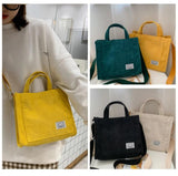 Corduroy Shoulder Bag Solid Messenger Bag