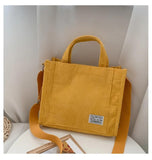 Corduroy Shoulder Bag Solid Messenger Bag