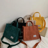 Corduroy Shoulder Bag Solid Messenger Bag