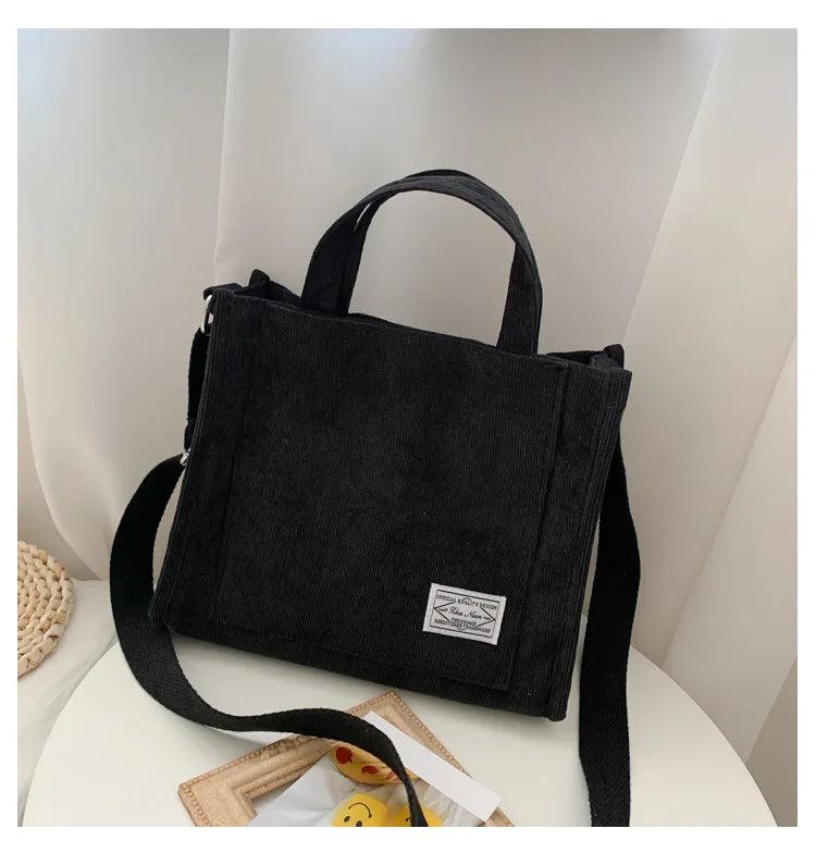 Corduroy Shoulder Bag Solid Messenger Bag