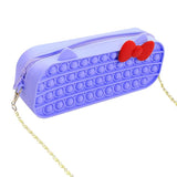 Ladies Decompression Shoulder Bag, Cartoon Bow Colorful/Solid Chain Bag