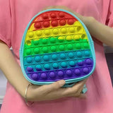Ladies Decompression Shoulder Bag, Cartoon Bow Colorful/Solid Chain Bag