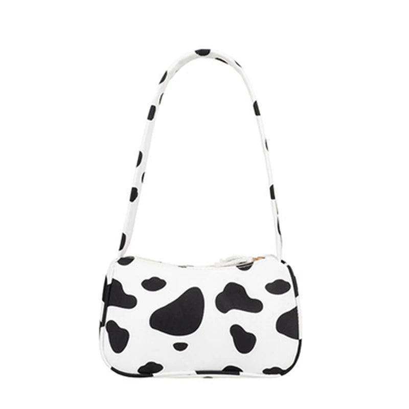 Butterfly Print Canvas Tote Small Handbag Zipper Half Moon Bag