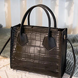 Crocodile Pattern Crossbody Handbag Vintage Shoulder Bag Stylish Tote