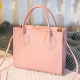 Crocodile Pattern Crossbody Handbag Vintage Shoulder Bag Stylish Tote