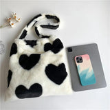 Plush Fluffy Shoulder Bag Mini Handbag Winter Clutches Heart Street Travel Bags