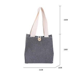 Corduroy Small Tote Casual Shoulder Bag Daily Handbag Lady Shopping Purse
