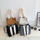 Corduroy Small Tote Casual Shoulder Bag Daily Handbag Lady Shopping Purse