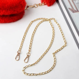 Plush Heart Shaped Shoulder Bag for Winter