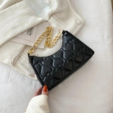 Women Love Heart Embossed Small Handbags Vintage PU Leather Tote Bag