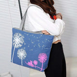 Dandelion Canvas Belt Bag Flowers Casual Women Handbag Zipper Shoulder Bags