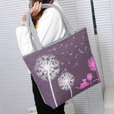 Dandelion Canvas Belt Bag Flowers Casual Women Handbag Zipper Shoulder Bags