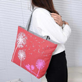 Dandelion Canvas Belt Bag Flowers Casual Women Handbag Zipper Shoulder Bags