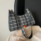 Vintage Lattice Pattern Shoulder Bag Cotton Handbag Ladies Casual Tote