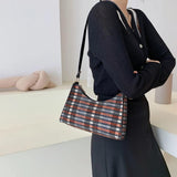 Vintage Lattice Pattern Shoulder Bag Cotton Handbag Ladies Casual Tote