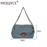 Vintage Denim Chain Shoulder Crossbody Bag Casual Street Travel Handbags