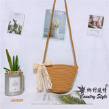 Sweet Style Shoulder Bag Straw Braid Crossbody Messenger Bag